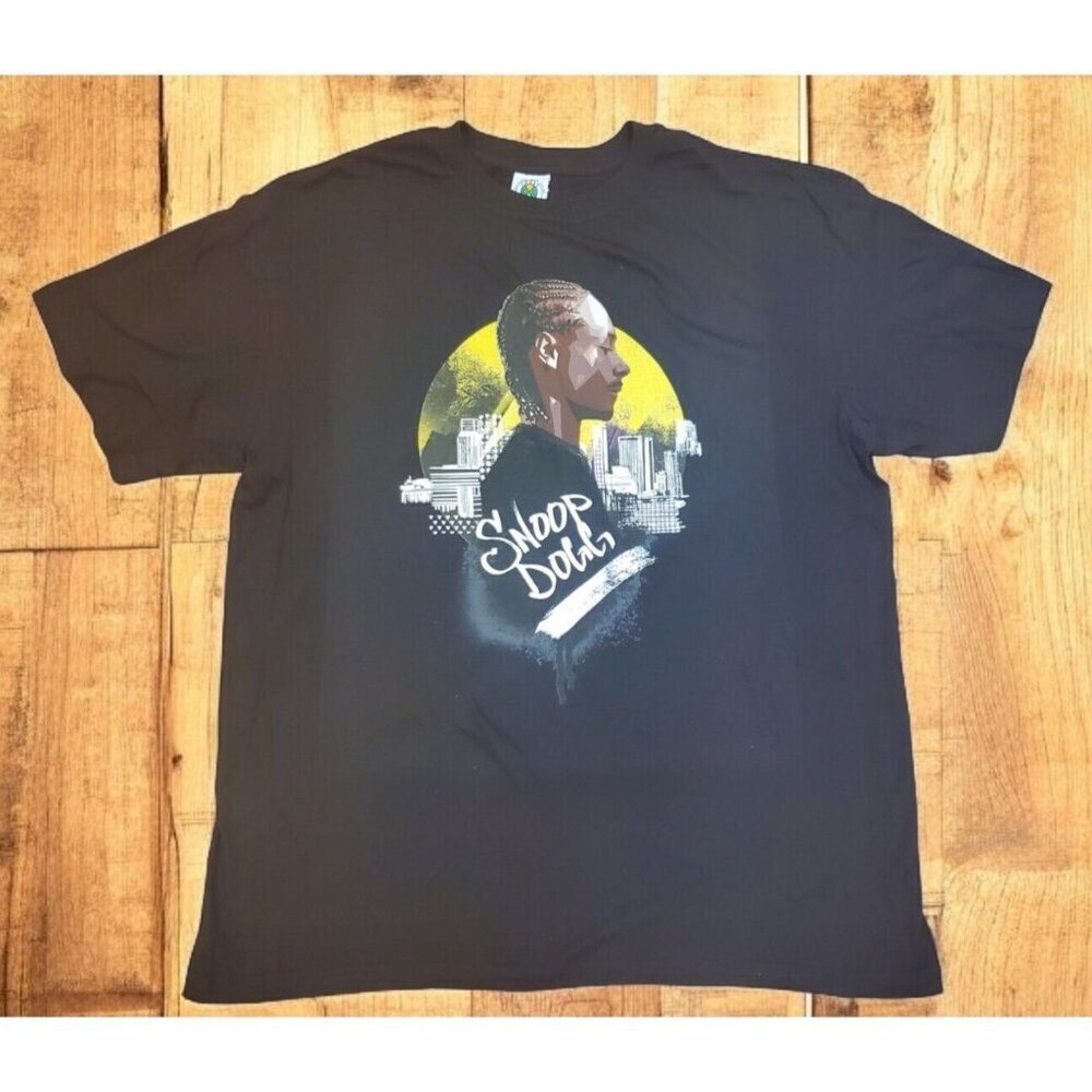 Cross Colours‎ Snoop Dogg Shirt Men's Size XL Black Graphic Print Short Sleeves